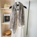 Women's thin zebra print cotton linen scarf stylish summer sun protection fashion shawl. - 80x180CM / White