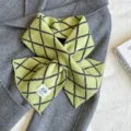Green argyle knitted crossover scarf for women, warm winter cozy fashion neck warmer. - Green