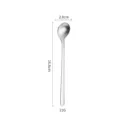 Stainless steel coffee spoon with long handle and matte finish, 16.8cm length, perfect for dessert. - 17cm / Silver