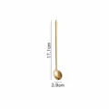 Gold stainless steel long handled coffee spoon showing precise size and weight details. - 17cm / Gold