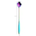 Stainless steel iridescent cherry blossom spoon long handle coffee dessert spoon - Cherry Blossom Handle Spoon / AB Color