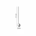 Stainless steel long handled coffee spoon silver metal dessert stirring spoon 17.1cm - 17cm / Silver