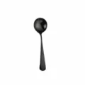 Black 304 stainless steel round spoon 16cm dessert spoon for home and hotel use - All Black