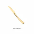 Gold stainless steel dinner knife, premium kitchen flatware tableware single variant. - Gold Dining Knife