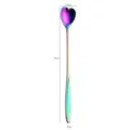 Stainless steel rainbow heart-shaped long handle coffee spoon stylish home dessert spoon - Heart Handle Spoon / AB Color