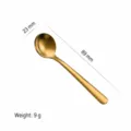 Cuchara redonda pequeña de acero inoxidable dorado para café, especia y postre 89mm - Oro 304 9cm Cuchara de Sazonador