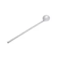 Stainless steel straw spoon cocktail stirrer long metal mixing spoon bar drink tool - Small Round Straw Spoon / Silver