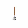 Stainless steel measuring spoon with wooden handle, durable kitchen tool for coffee and tea. - 20ml