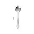 Stainless steel round spoon thin version, 15.8cm length, durable kitchen tableware tool. - Without Bag / Silver