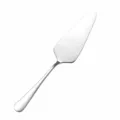 Stainless steel cake server with serrated edge and ergonomic handle for wedding baking tool. - Long Handle Spatula / Silver