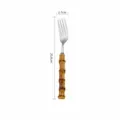Stainless steel dinner fork with bamboo handle, 20.4cm long, elegant tableware for steak. - Dinner Fork