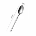 Stainless steel dinner spoon with elegant waist design, 200mm length, durable flatware. - Dinner Spoon / Silver