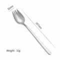 Stainless steel spork 2-in-1 salad dessert fork spoon long handle kitchen cutlery tool - Silver