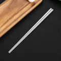 304 stainless steel square chopsticks, non-slip metal dinner chopsticks, 23.5cm length. - Silver