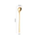 Gold 304 stainless steel coffee spoon with 16.8cm long handle and brushed dessert finish. - 17cm / Gold