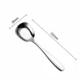 Stainless steel square dessert spoon, thickened metal cake spoon, 152mm length, 41g weight. - S / Natural