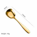 Gold stainless steel square spoon, 170mm long 43mm wide dessert and soup spoon. - L / Gold