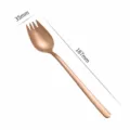Rose Gold Stainless Steel Spork 187mm Long Handle Salad Fork Spoon 2-in-1 Dessert Tableware - Rose Gold