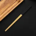 Stainless Steel Chopsticks Black Gold Metal Tableware Cutlery 23.5cm Kitchen Dining Tool - Black & Gold
