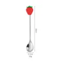 Stainless steel coffee spoon with cute strawberry charm, perfect for dessert, tea, and daily kitchen use. - Red Strawberry Silver Spoon