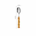 Stainless steel tea spoon with bamboo handle, 16.3cm long, elegant tableware for kitchen. - Tea Spoon