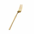 Luxury gold stainless steel dinner fork with sleek waist design, 203mm length for home use. - Dinner Fork / Gold