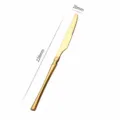 Gold Stainless Steel Dinner Knife Sleek Modern Table Knife 228mm Kitchen Cutlery Tool - Dinner Knife / Gold