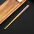 304 Stainless Steel Chopsticks Pink Gold Square Non-slip Tableware Variant 23.5cm - Pink Gold