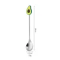 Cute avocado stainless steel spoon, 16cm length for coffee, dessert and kitchen use. - Avocado Silver Spoon