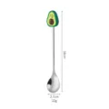 Stainless steel cute avocado coffee mixing spoon and dessert tableware with 16cm length - Smiling Avocado Silver Spoon