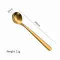 Cuchara redonda pequeña de acero inoxidable 304 dorada, 109mm, ideal café y postre. - Oro 304 11cm Cuchara de Sazonador