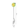 Stainless steel durian doll fork spoon creative dessert coffee stirring tool SKU view 16cm - Durian Silver Fork