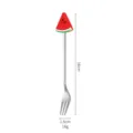 Stainless steel watermelon fruit fork cute dessert coffee stirring spoon kitchen tableware - Watermelon Silver Fork