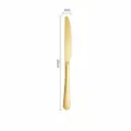 Stainless steel main dinner knife, elegant golden finish, durable tableware for home and hotel use. - Dinner Knife / Gold