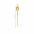 Gold stainless steel ice spoon, long handle dessert spoon variant, elegant tableware design. - Iced Pointed Spoon / Gold
