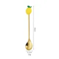 Stainless steel lemon spoon creative fruit fork coffee stirrer dessert spoon 16cm length - Lemon Gold Spoon