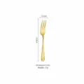Gold stainless steel dessert fork, elegant table cutlery, 13.8cm compact size for dining. - Dinner Fork #4 / Gold