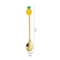 Gold stainless steel coffee stirring spoon with cute pineapple silicone charm for kitchen desserts. - Pineapple Gold Spoon