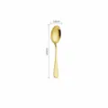Gold stainless steel pointed dessert spoon, 13.8cm length, elegant tableware for home and hotel use. - Pointed Spoon #4 / Gold