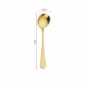 Golden stainless steel round spoon 19cm long with 5.1cm wide bowl, elegant tableware piece for home - Round Spoon #1 / Gold