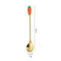 Cute carrot stainless steel coffee stirring spoon, dessert and fruit mixing tool. - Carrot Gold Spoon