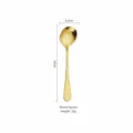 Gold stainless steel round spoon for home and kitchen dining table use, 16cm long tableware. - Round Spoon #3 / Gold