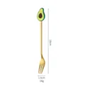 Stainless steel avocado fruit fork creative coffee dessert spoon 16cm golden tableware - Avocado Gold Fork