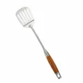 Stainless steel spatula with wooden handle cooking kitchen utensil 39cm long durable tool - Turner
