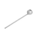 Stainless steel straw spoon, 2-in-1 metal drinking straw and stirring spoon for milk tea. - Large Round Straw Spoon / Silver