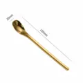 Gold stainless steel ingot spoon long handle dessert seasoning spoon compact size - M / Gold