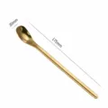 Gold Stainless Steel Ingot Spoon Long Handle Dessert Spoon Tableware 175mm Long Gold - L / Gold
