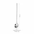 Stainless steel long handle round spoon variant, silver coffee and dessert mixing spoon. - 17.5cm / 304 Silver