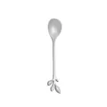Stainless steel leaf handle coffee spoon dessert teaspoon, elegant kitchen tableware accessory style. - 410 Silver Leaf Spoon