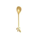 Gold Stainless Steel Leaf Handle Dessert Spoon Coffee Teaspoon Variant Product item - 410 Gold Leaf Spoon